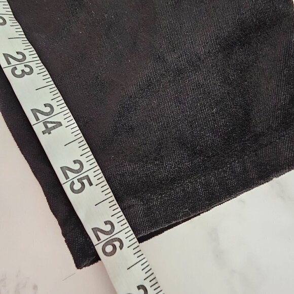 7 For All Mankind High-Waist Skinny Velvet Pants Button Fly Black Women Size 25 - Picture 13 of 16